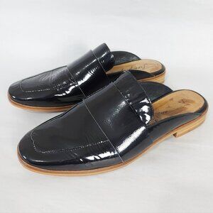 Free People At Ease Loafers Mule Size 37 EU Black Patent Leather Comfort Slip-On